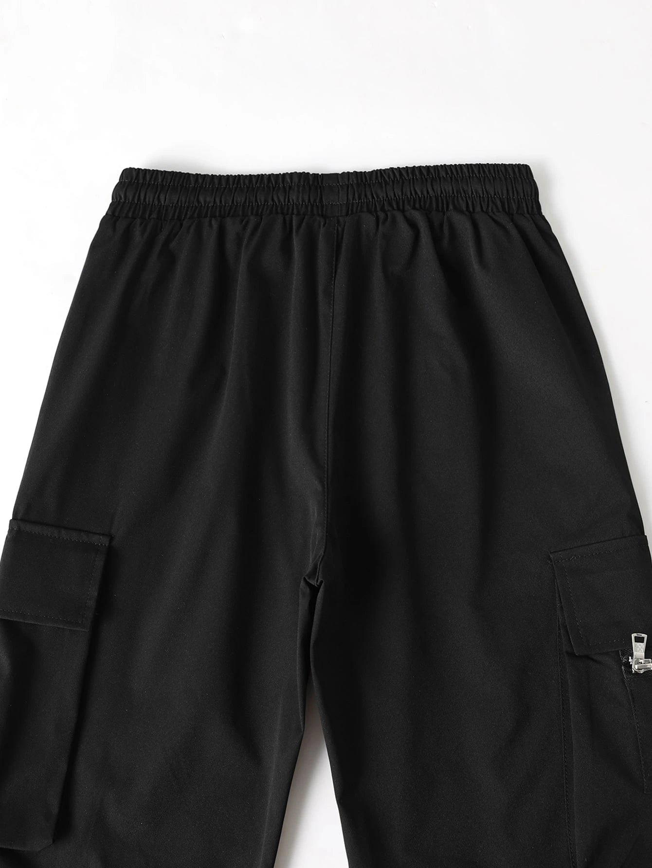 Claim Dot Men Casual Solid Drawstring Waist Cargo Pants, Fall